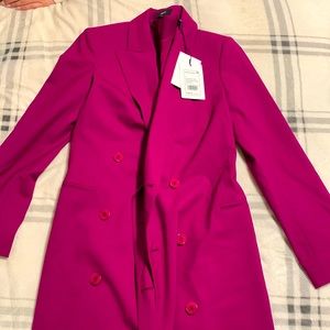 electric pink blazer, 6 buttons, blazer dress💜